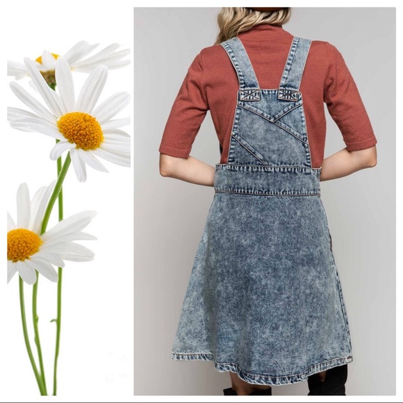 Vintage 80's Stone Washed Coverall Denim Dress - Picture 4 of 9